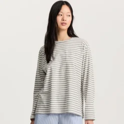 Aiayu bluse - Circular Long Sleeve grey melange