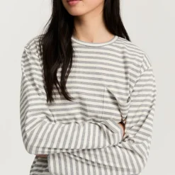 Aiayu bluse - Circular Long Sleeve grey melange