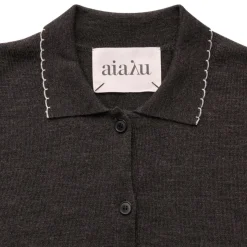 Aiayu cardigan - Disha dark brown melange