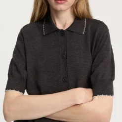 Aiayu cardigan - Disha dark brown melange