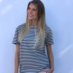 Aiayu t-shirt - Classic Circular Striped mix night