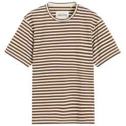 Aiayu t-shirt - Classic Circular Striped mix coffee