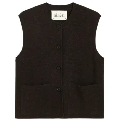 Aiayu vest - Elva dark brown melange