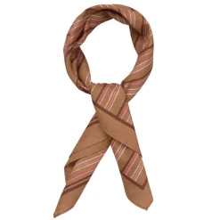 Becksöndergaard tørklæde - Scallopia Striped Cotta wood thrush brown