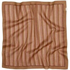 Becksöndergaard tørklæde - Scallopia Striped Cotta wood thrush brown