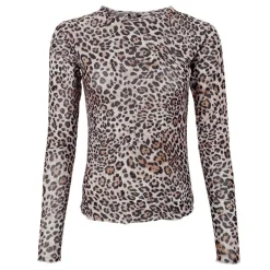 Black Colour bluse - Annie Shimmer Mesh leopard