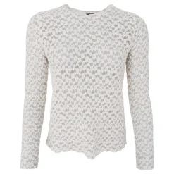 Black Colour bluse - Blair LS Lace off white