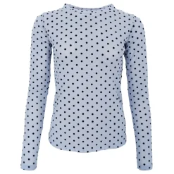 Black Colour bluse - Jennie Dotted Mesh jeans blue