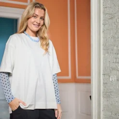 Black Colour bluse - Jennie Dotted Mesh jeans blue