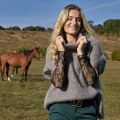 Black Colour bluse - Lara Lace black