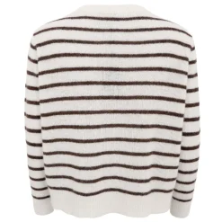 Black Colour cardigan - Dell Striped off white