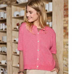 Black Colour cardigan - Dell raspberry