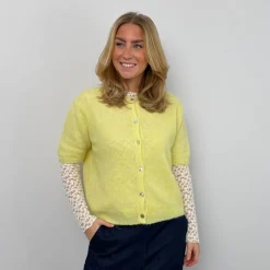 Black Colour cardigan - Dell yellow