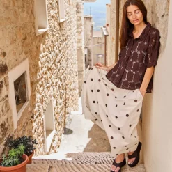 Black Colour nederdel - Abbie coffee dot