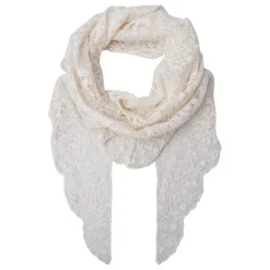 Black Colour tørklæde - Farianna Triangle Lace off white