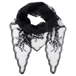 Black Colour tørklæde - Miriana Triangle Lace black