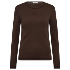 Co'couture bluse - Granny Emboridery LS dark brown