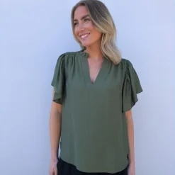 Co'couture bluse - Hera Frill army