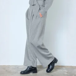 Co'couture bukser - Lance Pleat Sweat grey melange