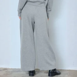 Co'couture bukser - Lance Pleat Sweat grey melange
