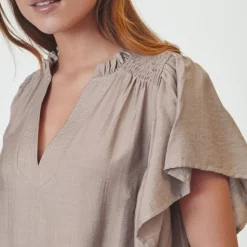 Co'couture kjole - Hera Crop Frill walnut