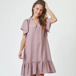 Co'couture kjole - Hera Crop Frill old rose