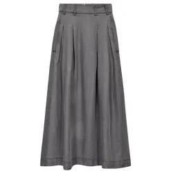 Co'couture nederdel - Anya Denim Pleat mid grey