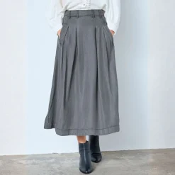 Co'couture nederdel - Anya Denim Pleat mid grey