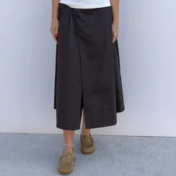 Co'couture nederdel - Cotton Crisp Midi mocca