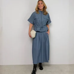 Co'couture nederdel - Elly Pleat dusty blue