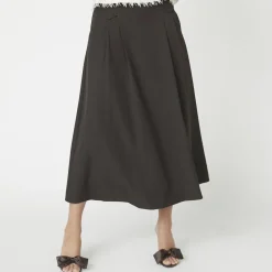 Co'couture nederdel - Luna Pocket Pleat dark brown