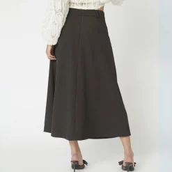 Co'couture nederdel - Luna Pocket Pleat dark brown