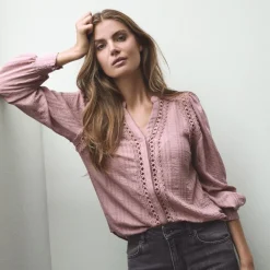 Co'couture skjorte - Kesi Lace V old rose