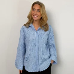 Co'couture skjorte - Xavier Avy Stripe pale blue