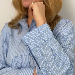 Co'couture skjorte - Xavier Avy Stripe pale blue