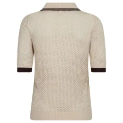 Co'couture strik - Lue Pointelle Polo bone