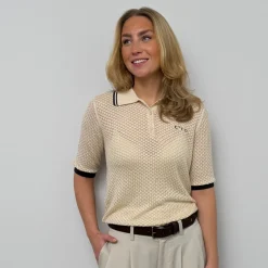 Co'couture strik - Lue Pointelle Polo bone