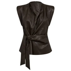 Co'couture top - Gitt Pleat dark brown