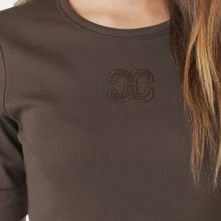 Co'couture t-shirt - Granny Embroidery mocca