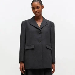 Ganni blazer - A1020022 Wool Suiting phantom