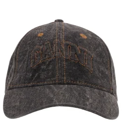 Ganni cap - A6921 Denim Cotton Washed washed black