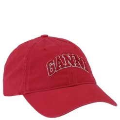 Ganni cap - A6903 Washed Cotton Canvas fiery red