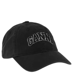 Ganni cap - A6900 Washed Cotton Canvas black