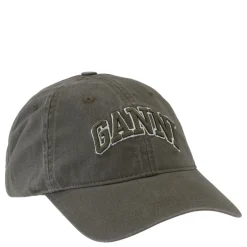 Ganni cap - A6899 Washed Cotton Canvas kalamata