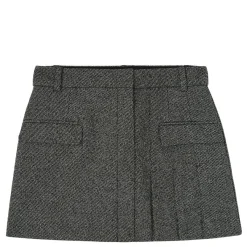 Ganni nederdel - A1090082 Mouline Suiting black