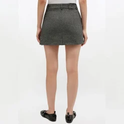 Ganni nederdel - A1090082 Mouline Suiting black