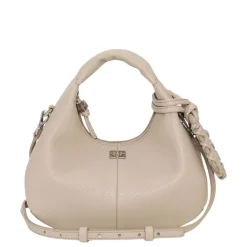 Ganni taske - A6978 Hobo Mini Grained white pepper