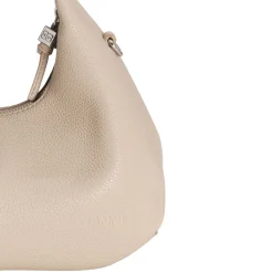 Ganni taske - A6978 Hobo Mini Grained white pepper