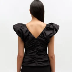 Ganni top - A1040071 Stretch Cotton Ruched