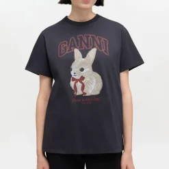 Ganni t-shirt - A1050061 Basic Cotton Jersey phantom